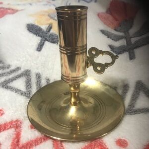 Baldwin Brass Candlestick with Key Emblem